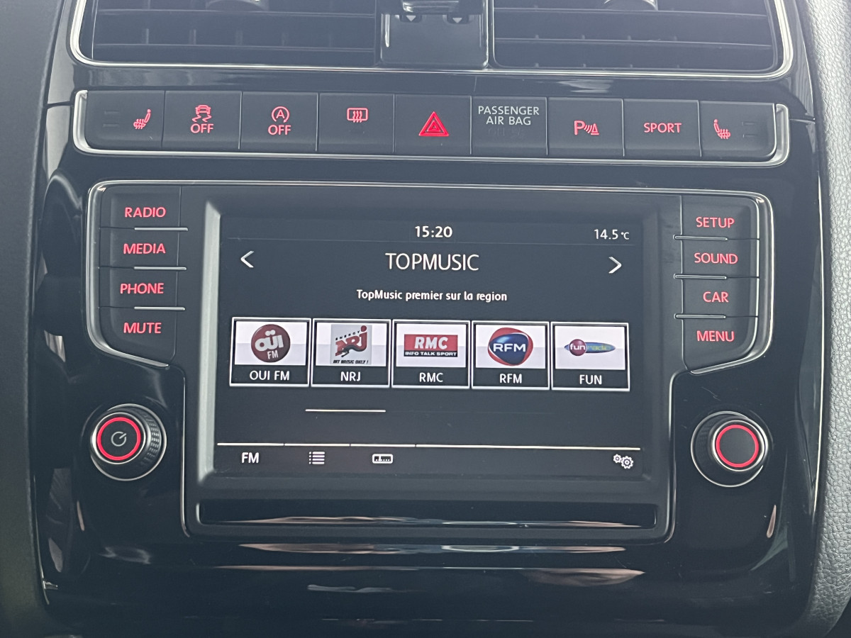 VW POLO GTI 1,8 TSI 192 PARK PILOT JANTES 17 FULL LED REGULATEUR MODE SPORT BLUETOOTH EXCELLENT ETAT