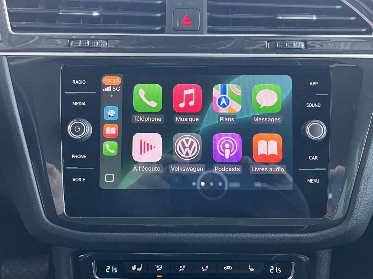 VOLKSWAGEN TIGUAN 2,0 190 DSG7 TYPE CARAT 4MOTION GPS CAMERA APPLE CARPLAY   ATTELAGE  REGULATEUR ADAPTATIF  FEUX FULL LED PACK HIVER  EXCELLENT ETAT