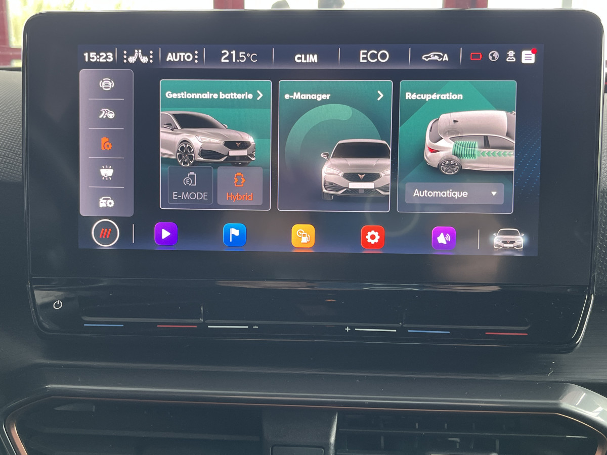 CUPRA LEON 1,4 E-HYBRID 245 DSG6 GPS CAMERA APPLE CARPLAY KEYLESS FULL LED VIRTUAL COCKPIT PARK PILOT DRIVE PROFILE REGULATEUR LIMITEUR EXCELLENT ETAT
