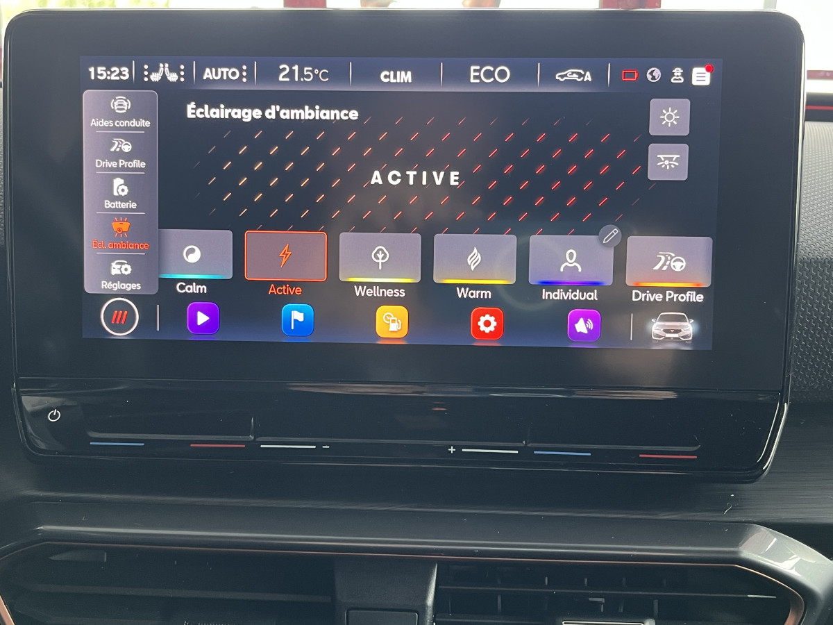 CUPRA LEON 1,4 E-HYBRID 245 DSG6 GPS CAMERA APPLE CARPLAY KEYLESS FULL LED VIRTUAL COCKPIT PARK PILOT DRIVE PROFILE REGULATEUR LIMITEUR EXCELLENT ETAT