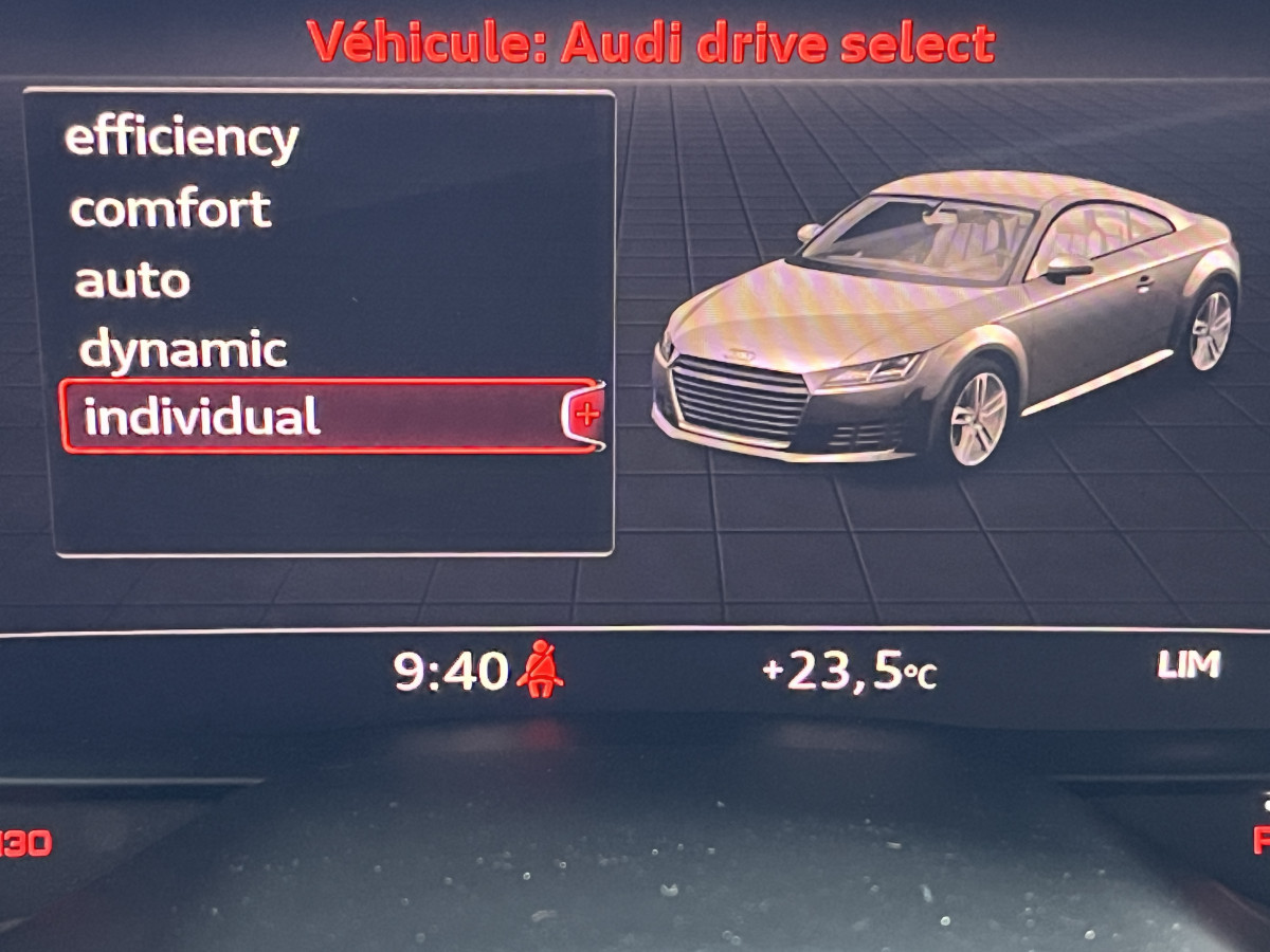 AUDI TT COUPÉ  2,0 TFSI 230 S-LINE GPS VIRTUAL COCKPIT AUDI SOUND  KEYLESS DRIVE SELECT REGULATEUR LIMITEUR  SIEGES RS FEUX FULL LED JANTES 19 RS EXCELLENT ETAT