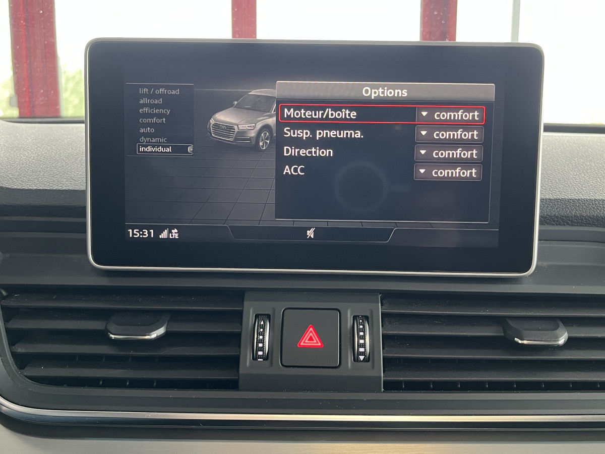 AUDI Q5 50 TDI 3,0 V6 286 BVA QUATTRO  TOIT PANORAMIQUE HIFI B&O VIRTUAL COCKPIT  KEYLESS CARPLAY GPS CAMERA MATRIX LED  SUSPENSION PNEUMATIQUE REGULATEUR LIMITEUR PARK PILOT  JANTES AUDI SPORT 21 EXCELLENT ETAT