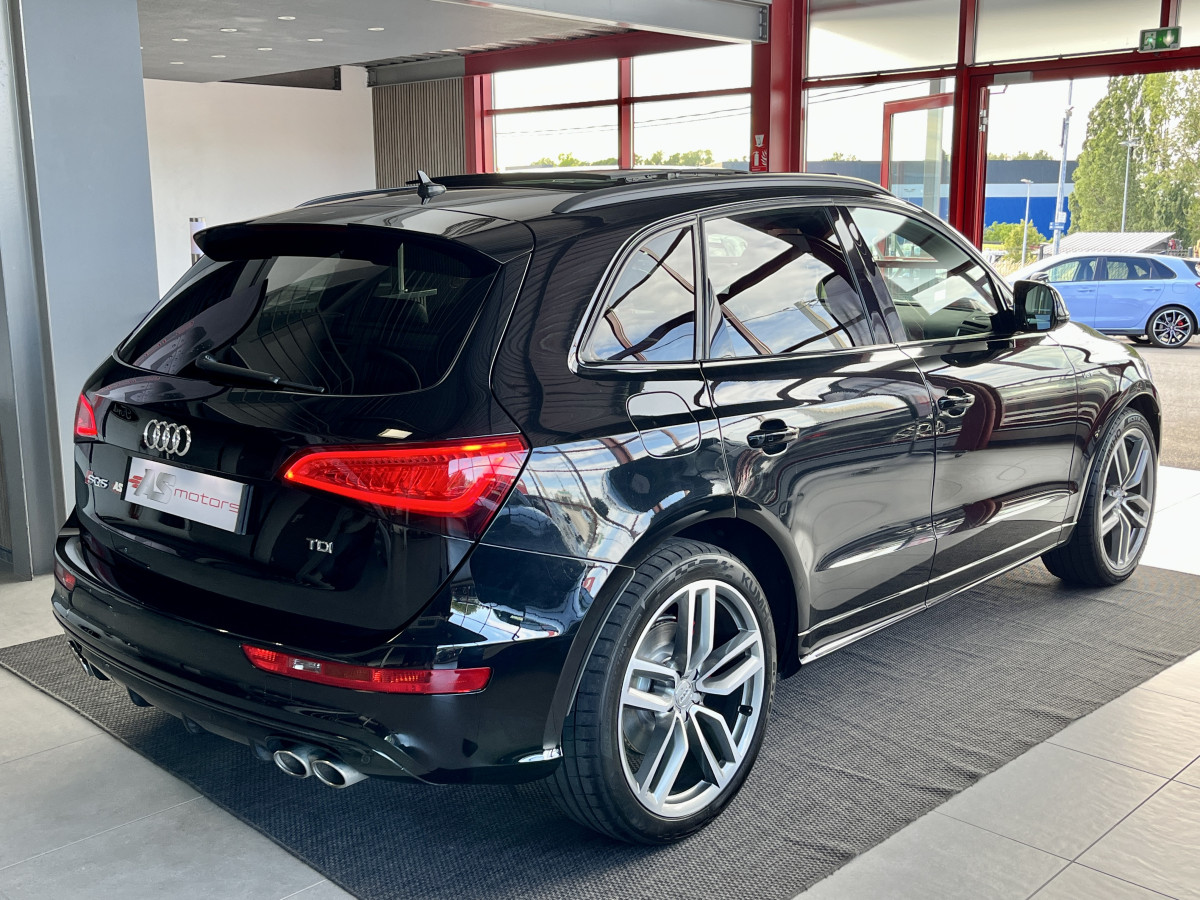 AUDI SQ5 3,0 V6 TDI 340 PLUS  BVA8 QUATTRO  ATTELAGE TOIT PANORAMIQUE OUVRANT  GPS CAMERA HIFI B&O REGULATEUR ADAPTATIF  KEYLESS BI-XENON  PARK PILOT DRIVE SELECT SIEGES MATELASSÉ JANTES 21 EXCELLENT ETAT