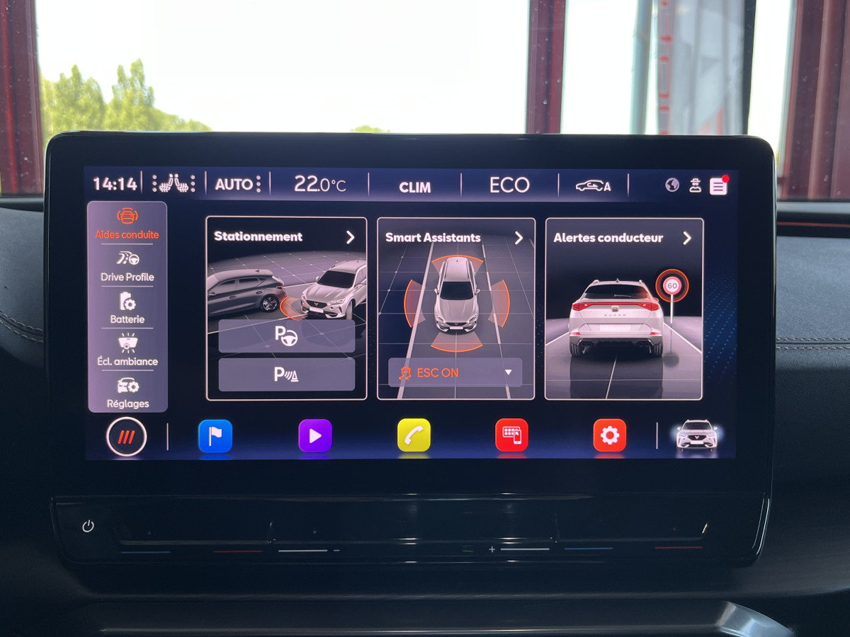 CUPRA FORMENTOR 1,4 E-HYBRID 245 VZ DSG6  GPS CAMERA KEYLESS FULL LED VIRTUAL COCKPIT PARK PILOT DRIVE PROFILE REGULATEUR LIMITEUR JANTES 19 PACK HIVER EXCELLENT ETAT