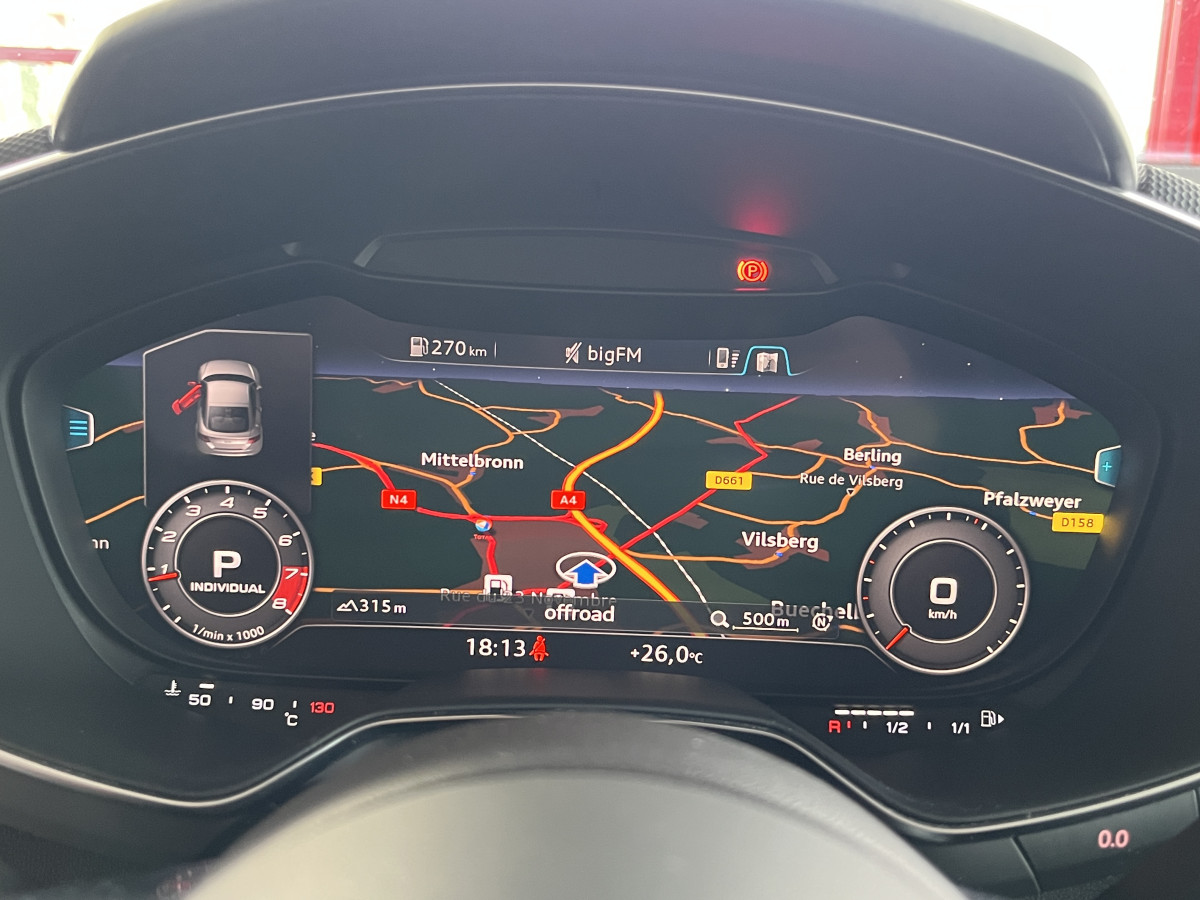 AUDI TTRS 2,5 TFSI 400 QUATTRO S-TRONIC 7 GPS CAMERA PACK CARBON  AUDI MAGNETIC RIDE  DRIVE SELECT REGULATEUR LIMITEUR  ECHAPPEMENT RS HIFI B&O SIEGES RS FEUX FULL LED EXCELLENT ETAT