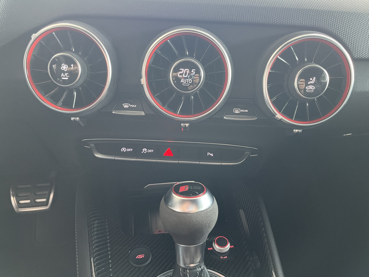 AUDI TTRS 2,5 TFSI 400 QUATTRO S-TRONIC 7 GPS CAMERA PACK CARBON  AUDI MAGNETIC RIDE  DRIVE SELECT REGULATEUR LIMITEUR  ECHAPPEMENT RS HIFI B&O SIEGES RS FEUX FULL LED EXCELLENT ETAT