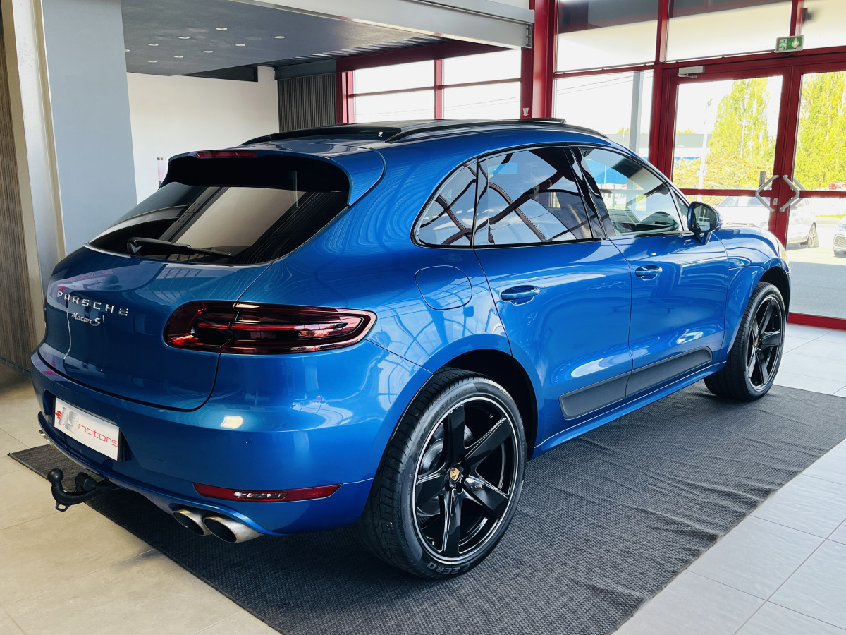 PORSCHE MACAN S  3,0 V6 340 4X4 PDK ATTELAGE TOIT PANORAMIQUE  GPS CAMERA 360  HIFI BOSE APPLE CARPLAY PCM  PASM PACK CARBON REGULATEUR ADAPTATIF  SUSPENSION PNEUMATIQUE  PACK CHRONO SPORT JANTES  21 EXCELLENT ETAT