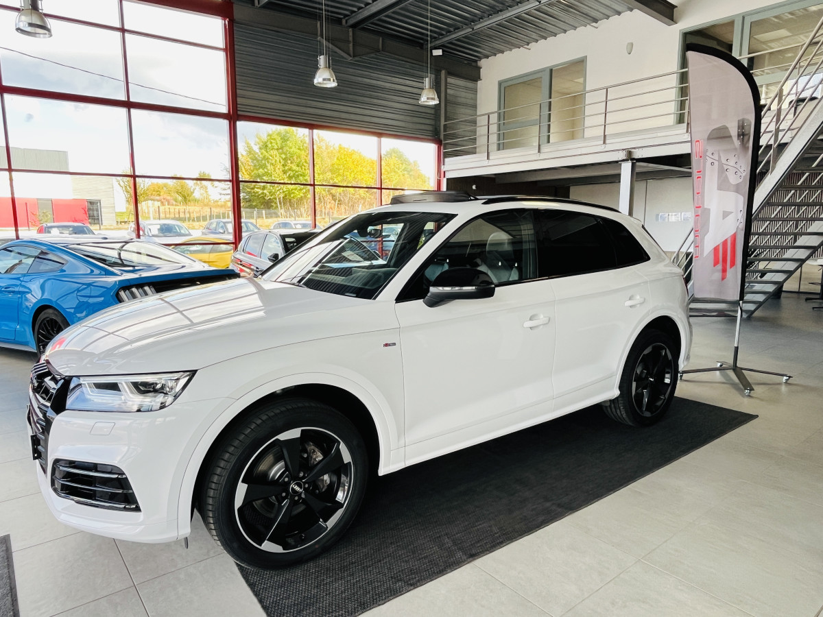 AUDI Q5 S-LINE 2,0 TDI 190 QUATTRO  S-TRONIC 7 TOIT PANORAMIQUE OUVRANT GPS CAMERA APPLE CARPLAY KEYLESS REGULATEUR LIMITEUR FEUX LED PARK PILOT JANTES ROTOR 19