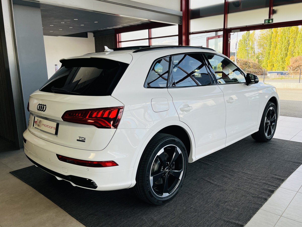AUDI Q5 S-LINE 2,0 TDI 190 QUATTRO  S-TRONIC 7 TOIT PANORAMIQUE OUVRANT GPS CAMERA APPLE CARPLAY KEYLESS REGULATEUR LIMITEUR FEUX LED PARK PILOT JANTES ROTOR 19