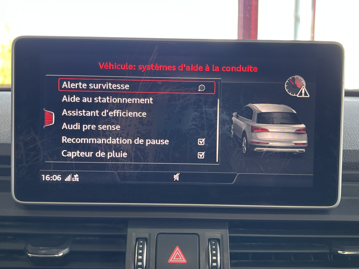 AUDI Q5 S-LINE 2,0 TDI 190 QUATTRO  S-TRONIC 7 TOIT PANORAMIQUE OUVRANT GPS CAMERA APPLE CARPLAY KEYLESS REGULATEUR LIMITEUR FEUX LED PARK PILOT JANTES ROTOR 19