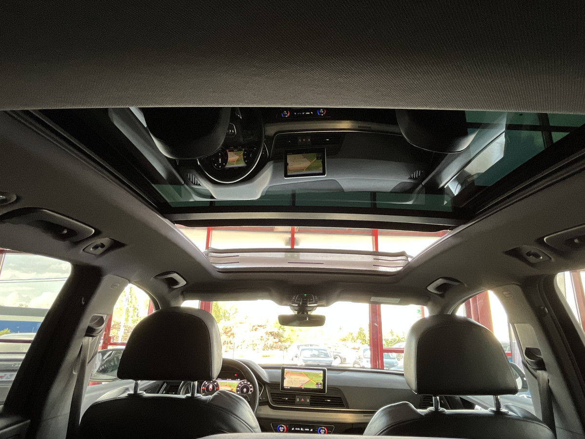 AUDI Q5 S-LINE 2,0 TDI 190 QUATTRO  S-TRONIC 7 TOIT PANORAMIQUE OUVRANT GPS CAMERA APPLE CARPLAY KEYLESS REGULATEUR LIMITEUR FEUX LED PARK PILOT JANTES ROTOR 19