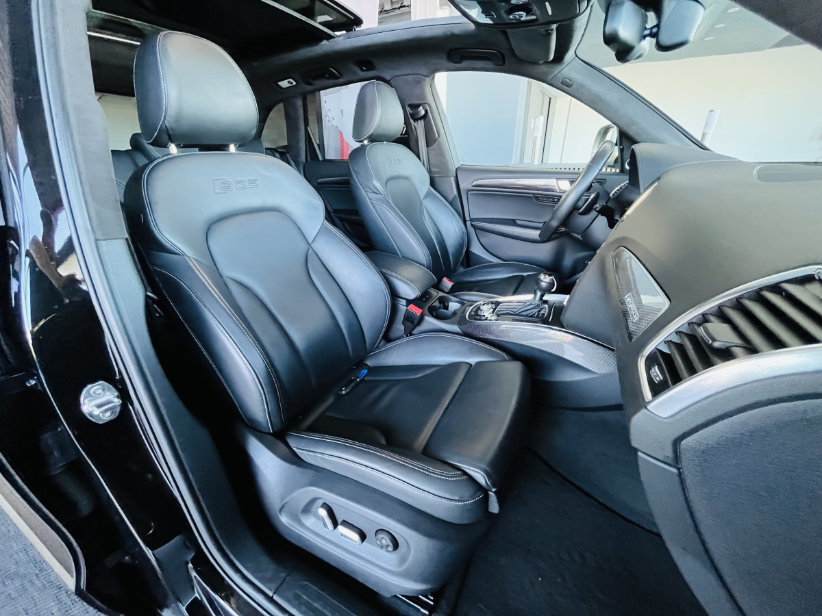 AUDI SQ5 3,0  TDI V6 313 BVA8 QUATTRO ATTELAGE  TOIT PANORAMIQUE OUVRANT  GPS CAMERA HIFI B&O KEYLESS REGULATEUR ADAPTATIF FULL CUIR  BI-XENON  PARK PILOT  PACK CARBON DRIVE SELECT JANTE 21  EXCELLENT ETAT