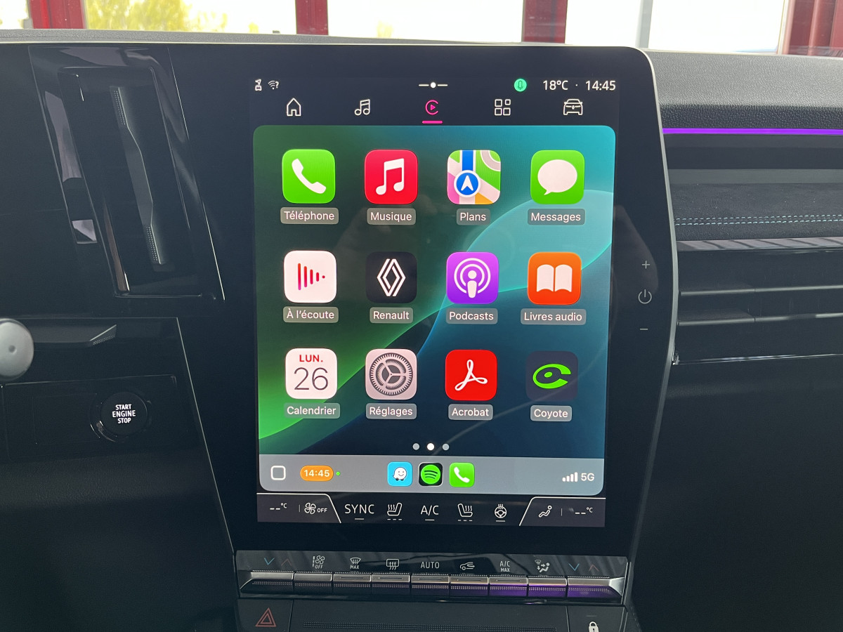 RENAULT AUSTRAL ICONIC ESPRIT ALPINE E-TECH FULL HYBRID 200 ATTELAGE GPS CAMERA 360 KEYLESS APPLE CARPLAY REGULATEUR ADAPTATIF LIMITEUR FULL LED VISION PARK PILOT AV-AR JANTES 20 EXCELLENT ETAT