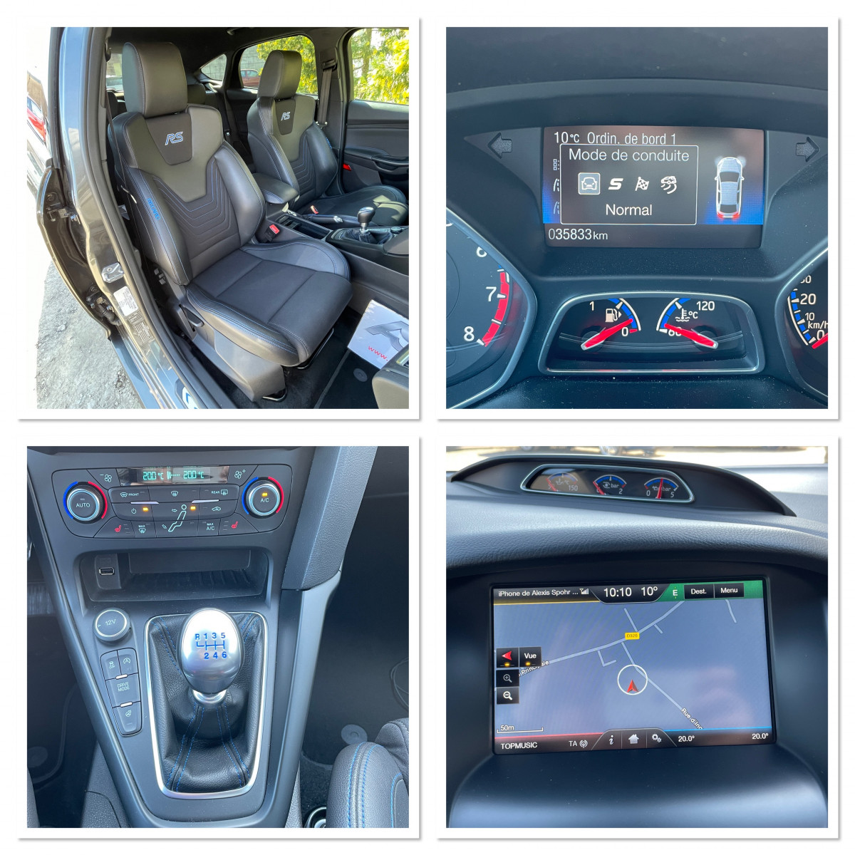 FORD FOCUS RS 2,3 ECO BOOST 350 GPS BLUETOOTH REGULATEUR DRIVE MODE