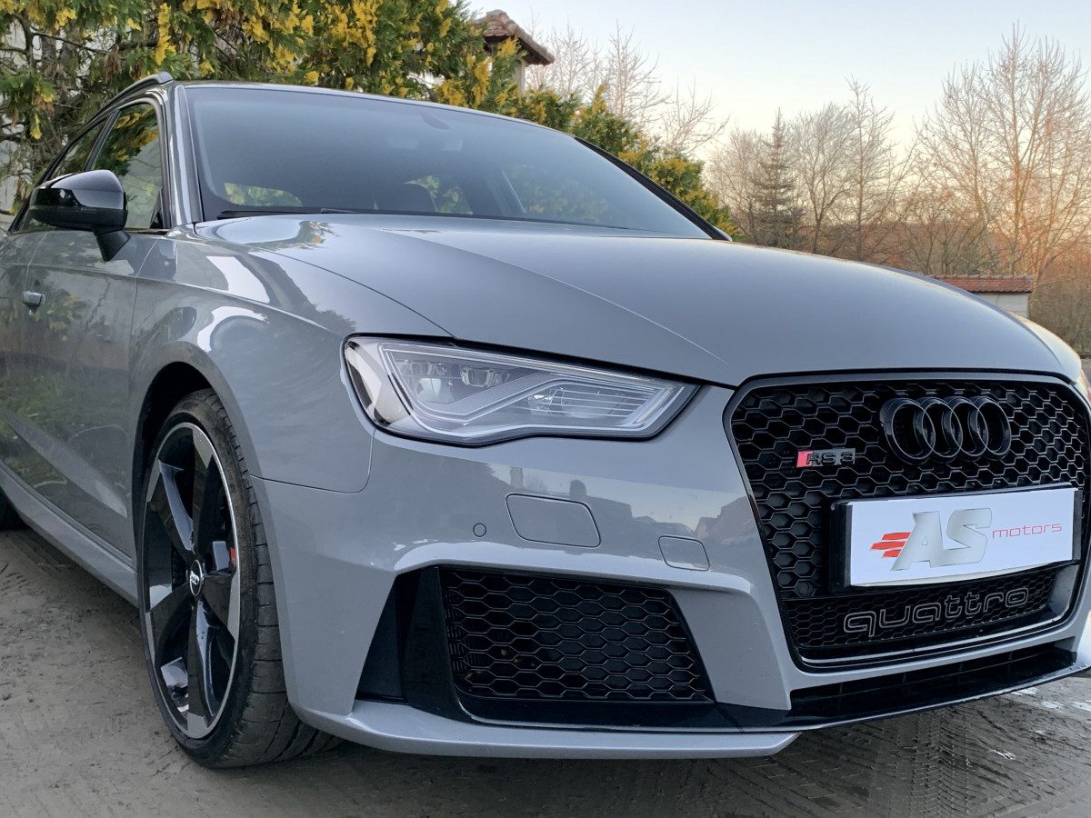 AUDI RS3 SPORTBACK 2,5 TFSI 367 S-TRONIC QUATTRO GRIS NARDO ECHAPPEMENT SPORT RS HIFI B&0 GPS BLUETOOTH SIEGES SPORT CAPITONE JANTES ROTOR FEUX FULL LED CAMERA