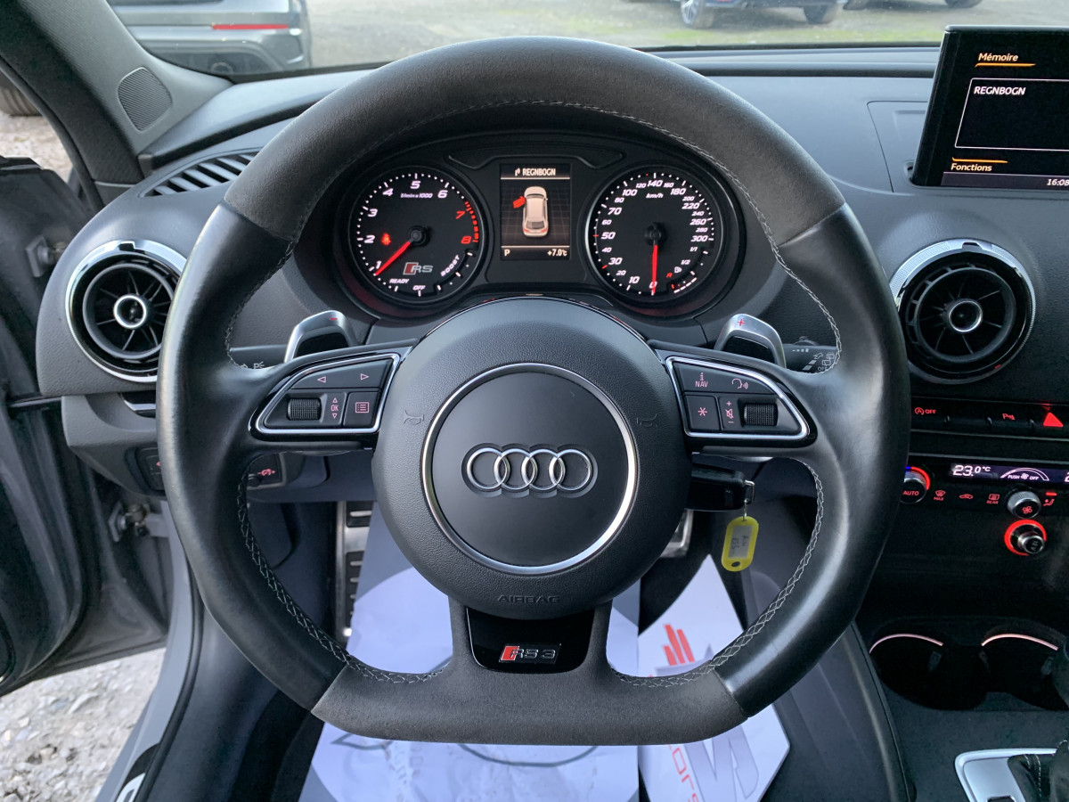 AUDI RS3 SPORTBACK 2,5 TFSI 367 S-TRONIC QUATTRO GRIS NARDO ECHAPPEMENT SPORT RS HIFI B&0 GPS BLUETOOTH SIEGES SPORT CAPITONE JANTES ROTOR FEUX FULL LED CAMERA