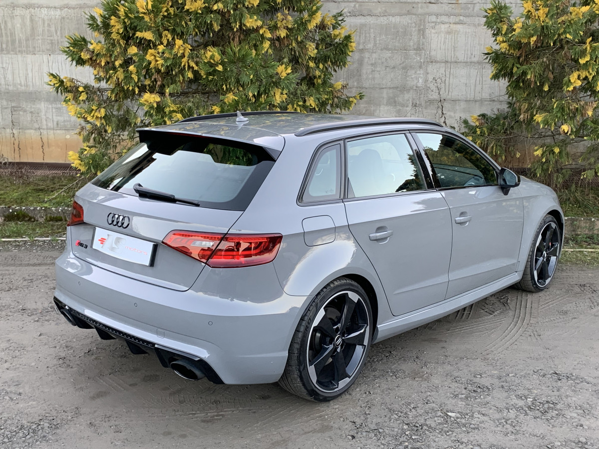 AUDI RS3 SPORTBACK 2,5 TFSI 367 S-TRONIC QUATTRO GRIS NARDO ECHAPPEMENT SPORT RS HIFI B&0 GPS BLUETOOTH SIEGES SPORT CAPITONE JANTES ROTOR FEUX FULL LED CAMERA