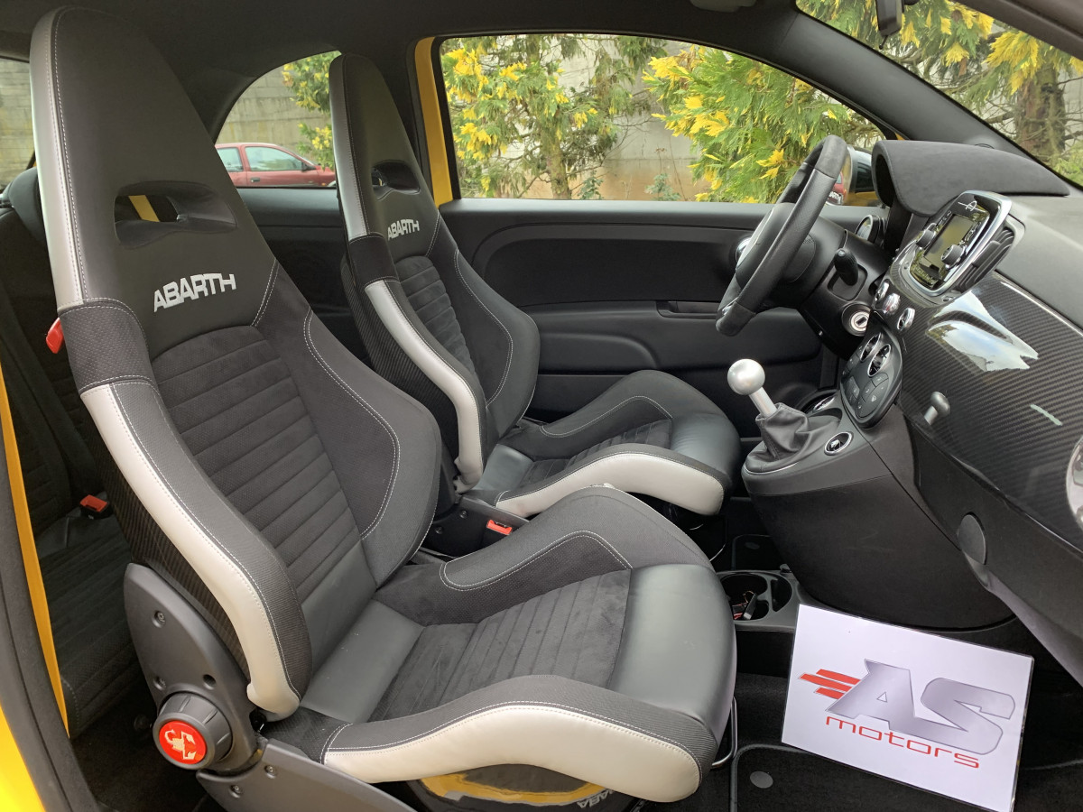 FIAT 500 ABARTH 1,4 TURBO 180 CV 595 COMPETIZIONE JAUNE GIALLO FREINS BREMBO BAQUETS SABELT CARBONE BLUETOOTH ECHAPPEMENT MONZA