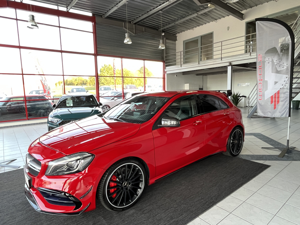 MERCEDES A 45 AMG 2,0 381 DCT7 PACK AERO GPS CAMERA FEUX FULL LED HIFI HARMAN/KARDON REGULATEUR EXCELLENT ETAT