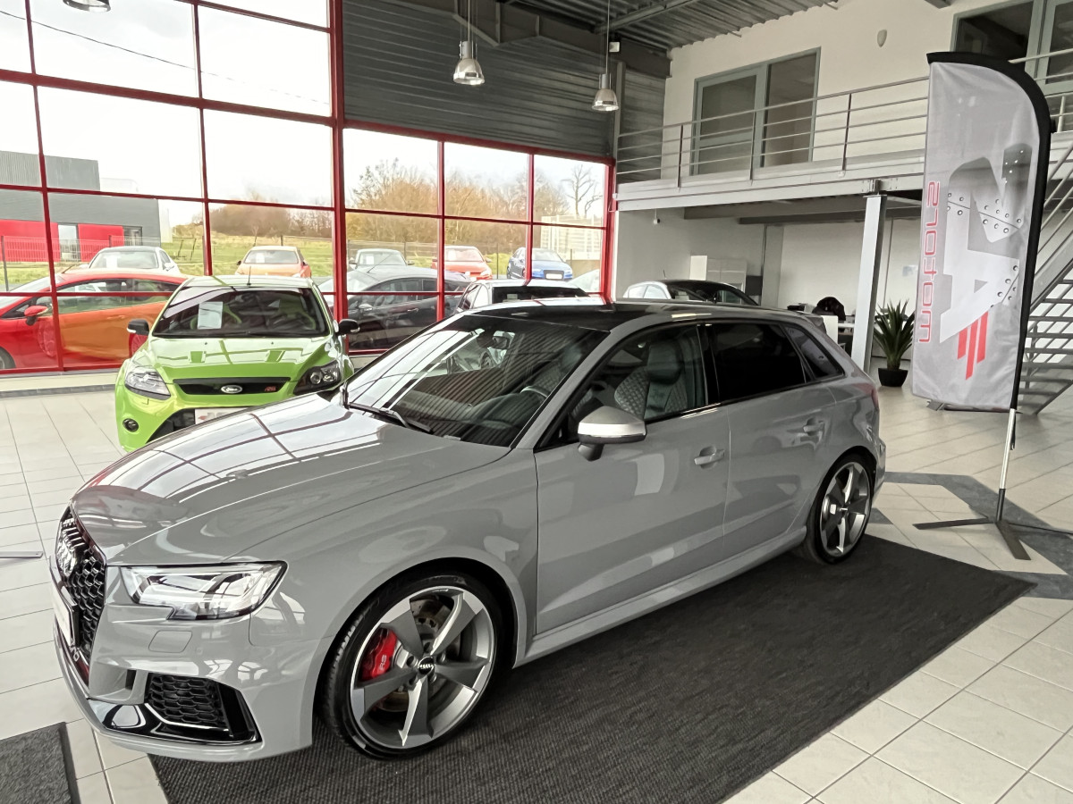 AUDI RS3 SPORTBACK 2,5 TFSI 400 S-TRONIC 7 QUATTRO GPS APPLE CARPLAY CAMERA MAGNETIC RIDE DRIVE SELECT SIEGES RS ECHAPPEMENT RS HIFI B&O JANTE ROTOR  ETAT NEUF