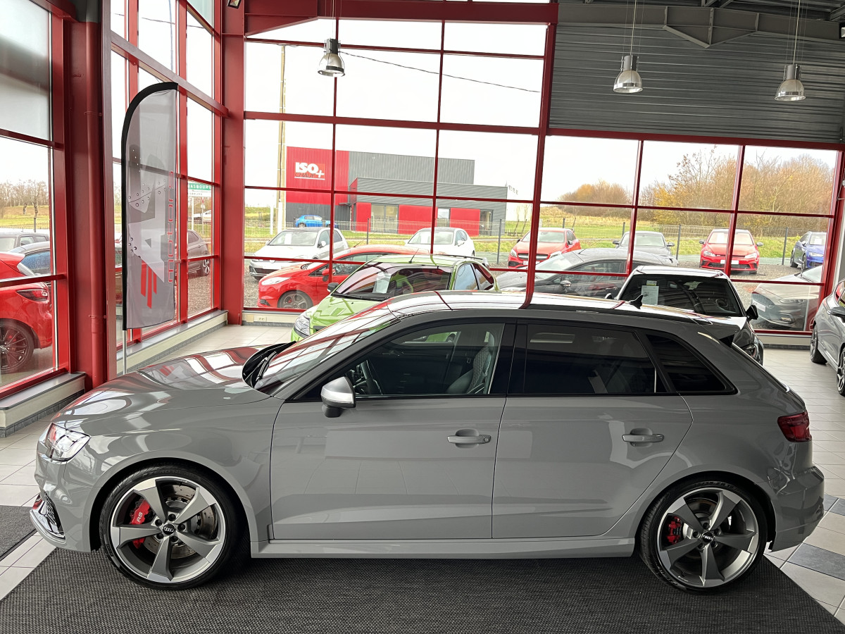 AUDI RS3 SPORTBACK 2,5 TFSI 400 S-TRONIC 7 QUATTRO GPS APPLE CARPLAY CAMERA MAGNETIC RIDE DRIVE SELECT SIEGES RS ECHAPPEMENT RS HIFI B&O JANTE ROTOR  ETAT NEUF