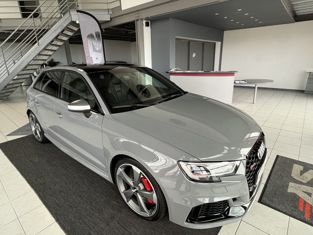 AUDI RS3 SPORTBACK 2,5 TFSI 400 S-TRONIC 7 QUATTRO GPS APPLE CARPLAY CAMERA MAGNETIC RIDE DRIVE SELECT SIEGES RS ECHAPPEMENT RS HIFI B&O JANTE ROTOR  ETAT NEUF