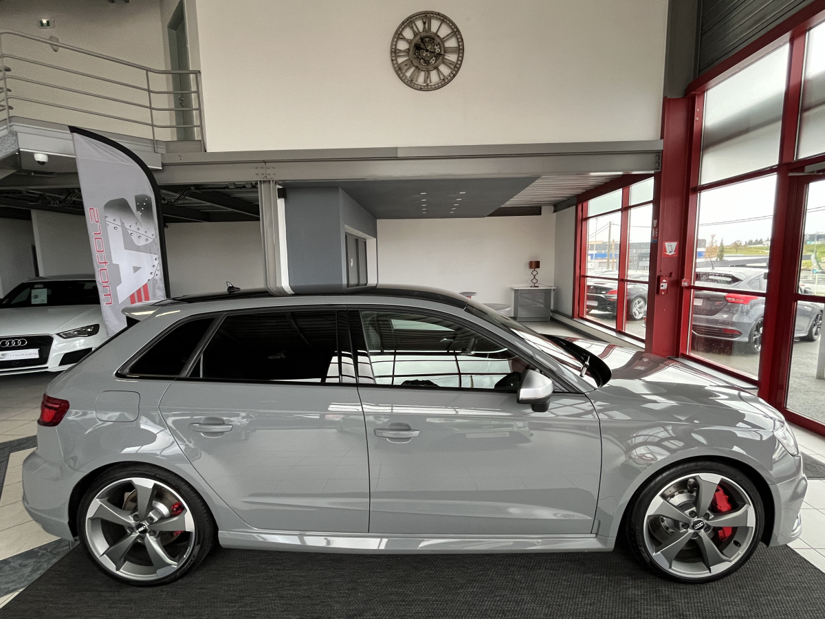 AUDI RS3 SPORTBACK 2,5 TFSI 400 S-TRONIC 7 QUATTRO GPS APPLE CARPLAY CAMERA MAGNETIC RIDE DRIVE SELECT SIEGES RS ECHAPPEMENT RS HIFI B&O JANTE ROTOR  ETAT NEUF