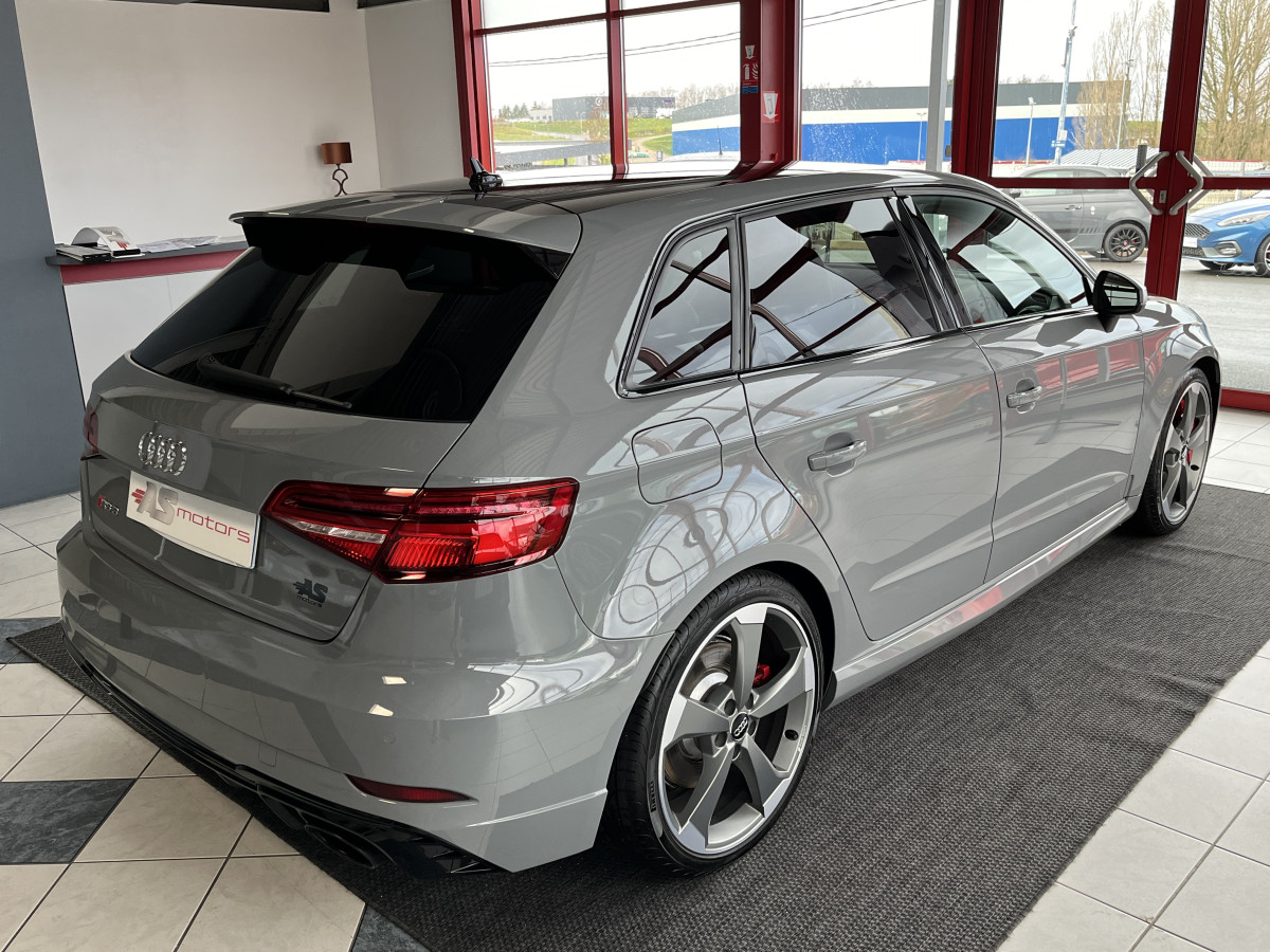 AUDI RS3 SPORTBACK 2,5 TFSI 400 S-TRONIC 7 QUATTRO GPS APPLE CARPLAY CAMERA MAGNETIC RIDE DRIVE SELECT SIEGES RS ECHAPPEMENT RS HIFI B&O JANTE ROTOR  ETAT NEUF