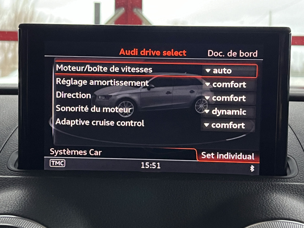 AUDI S3 SPORTBACK  2,0 TFSI 300 DSG6 QUATTRO TOIT PANORAMIQUE GPS CAMERA REGULATEUR ADAPTATIF DRIVE SELECT MAGNETIC RIDE BI- XENON PARK ASSIST XENON KEYLESS EXCELLENT ETAT