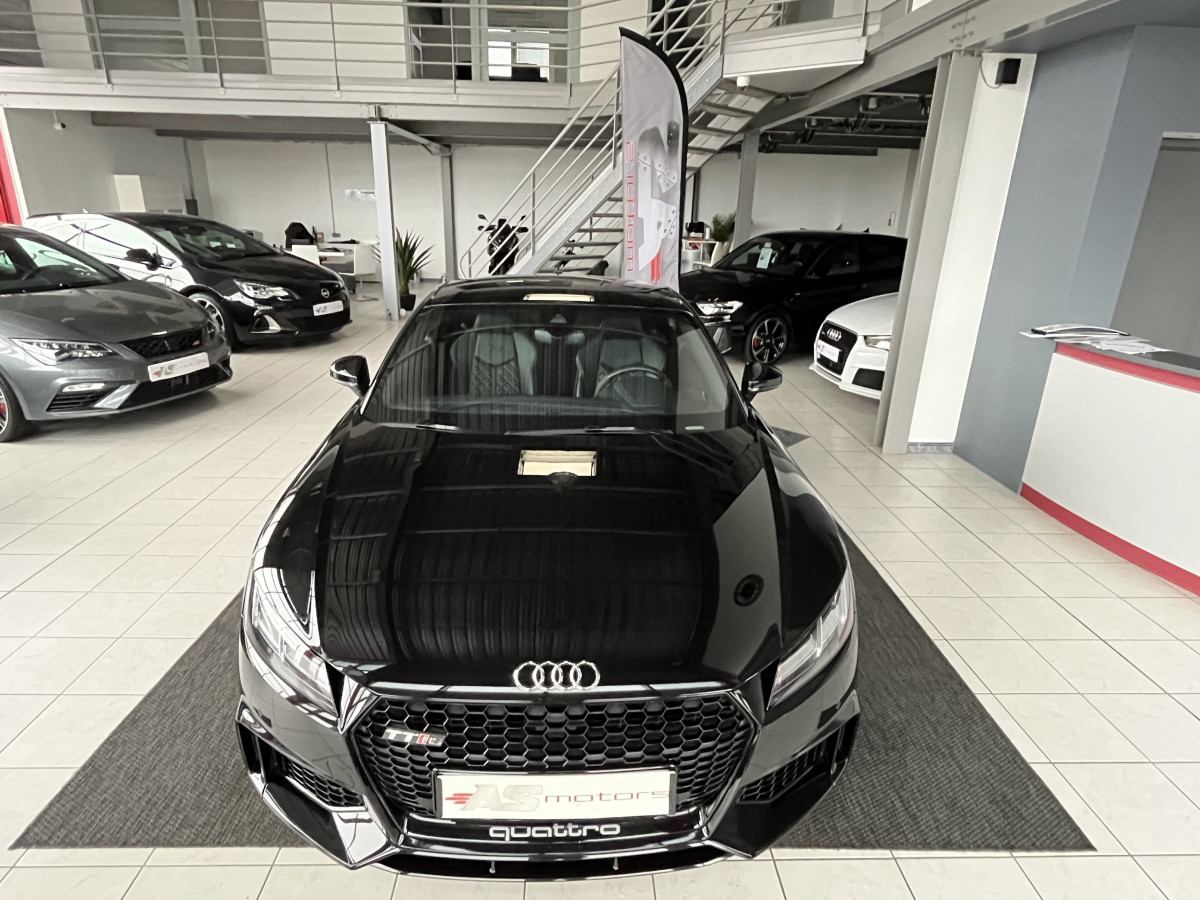 AUDI TTRS 2,5 TFSI 400 QUATTRO S-TRONIC 7 GPS CAMERA AUDI MAGNETIC RIDE KEYLESS APPLE CARPLAY DRIVE SELECT REGULATEUR ECHAPPEMENT RS DIGITAL COCKPIT  PACK CARBON HIFI B&O SIEGES RS FEUX FULL LED ETAT NEUF