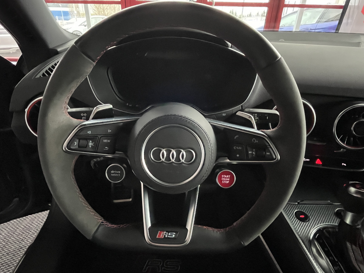 AUDI TTRS 2,5 TFSI 400 QUATTRO S-TRONIC 7 GPS CAMERA AUDI MAGNETIC RIDE KEYLESS APPLE CARPLAY DRIVE SELECT REGULATEUR ECHAPPEMENT RS DIGITAL COCKPIT  PACK CARBON HIFI B&O SIEGES RS FEUX FULL LED ETAT NEUF