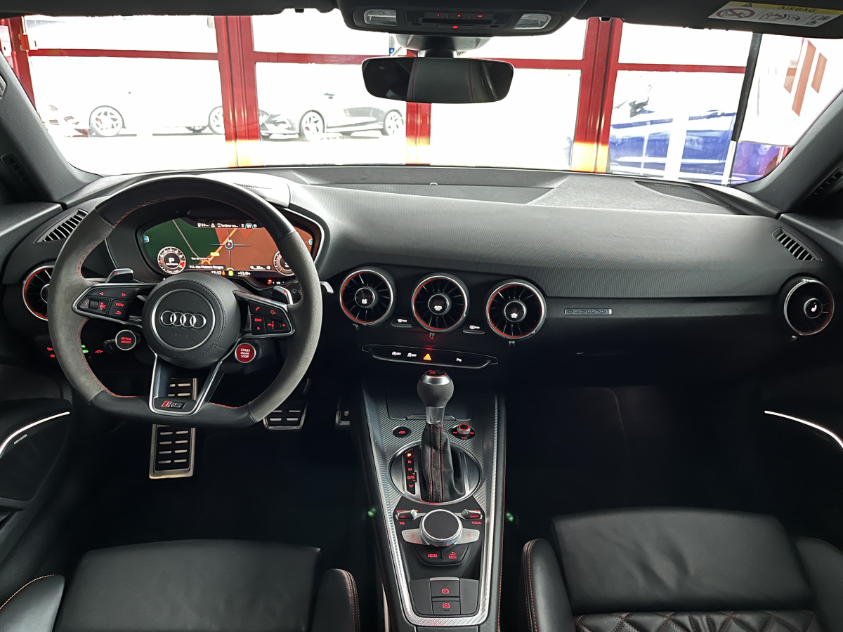 AUDI TTRS 2,5 TFSI 400 QUATTRO S-TRONIC 7 GPS CAMERA AUDI MAGNETIC RIDE KEYLESS APPLE CARPLAY DRIVE SELECT REGULATEUR ECHAPPEMENT RS DIGITAL COCKPIT  PACK CARBON HIFI B&O SIEGES RS FEUX FULL LED ETAT NEUF