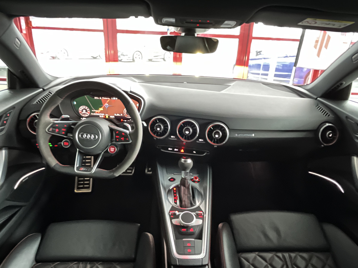 AUDI TTRS 2,5 TFSI 400 QUATTRO S-TRONIC 7 GPS CAMERA AUDI MAGNETIC RIDE KEYLESS APPLE CARPLAY DRIVE SELECT REGULATEUR ECHAPPEMENT RS DIGITAL COCKPIT  PACK CARBON HIFI B&O SIEGES RS FEUX FULL LED ETAT NEUF