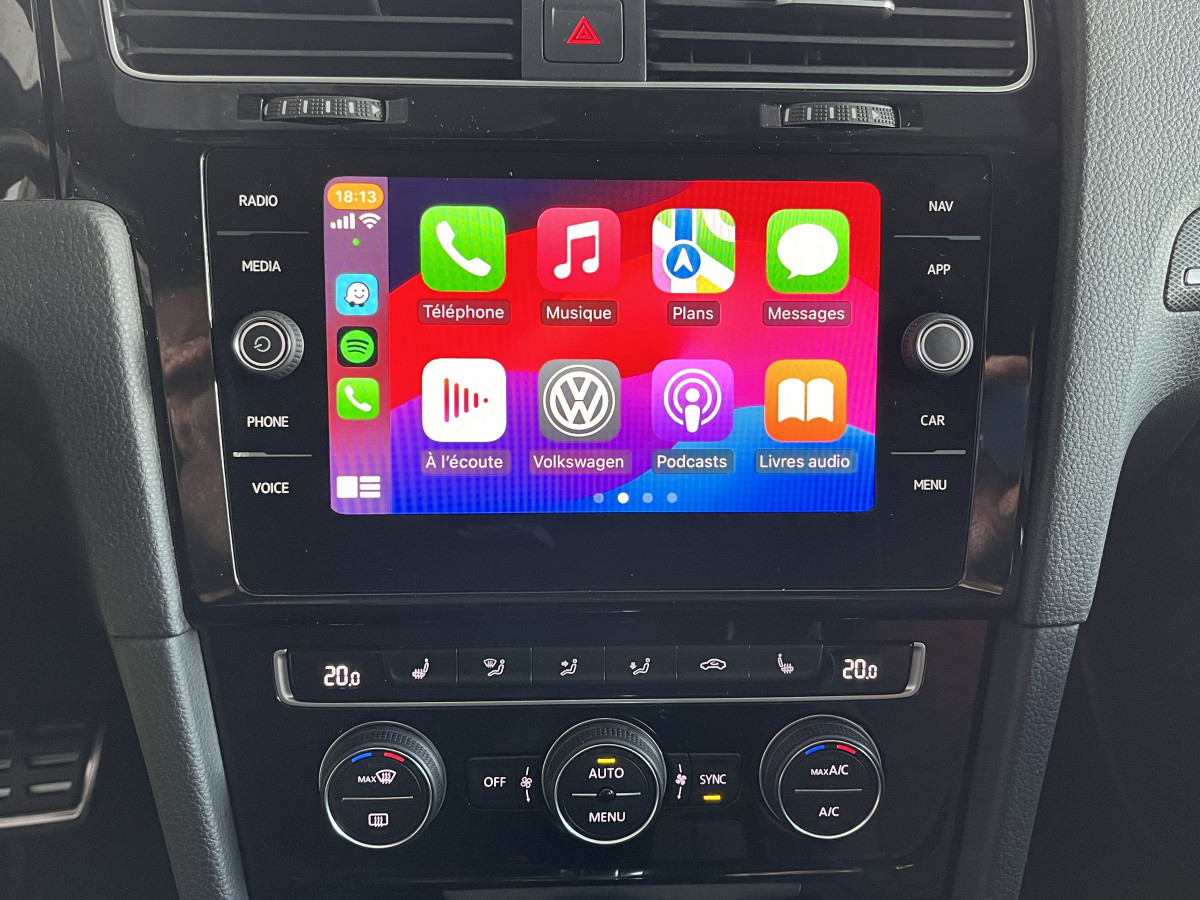 VOLKSWAGEN GOLF  7 TCR  2,0 TSI 290 DSG7 GPS CAMERA APPLE CARPLAY  ACC FULL LED  HIFI DYNAUDIO  DIGITAL COCKPIT POT AKRAPOVIC JANTES 19 EXCELLENT ETAT