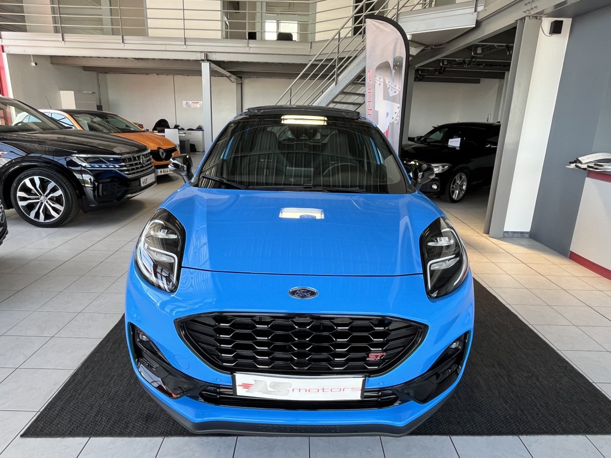 FORD PUMA ST 1,5 200  PHASE 2  GPS CAMERA  ATTELAGE TOIT PANORAMIQUE FEUX FULL LED HIFI B&O APPLE CAR PLAY PACK HIVER PARK PILOT  KEYLESS BLEU NITROUS  ETAT NEUF