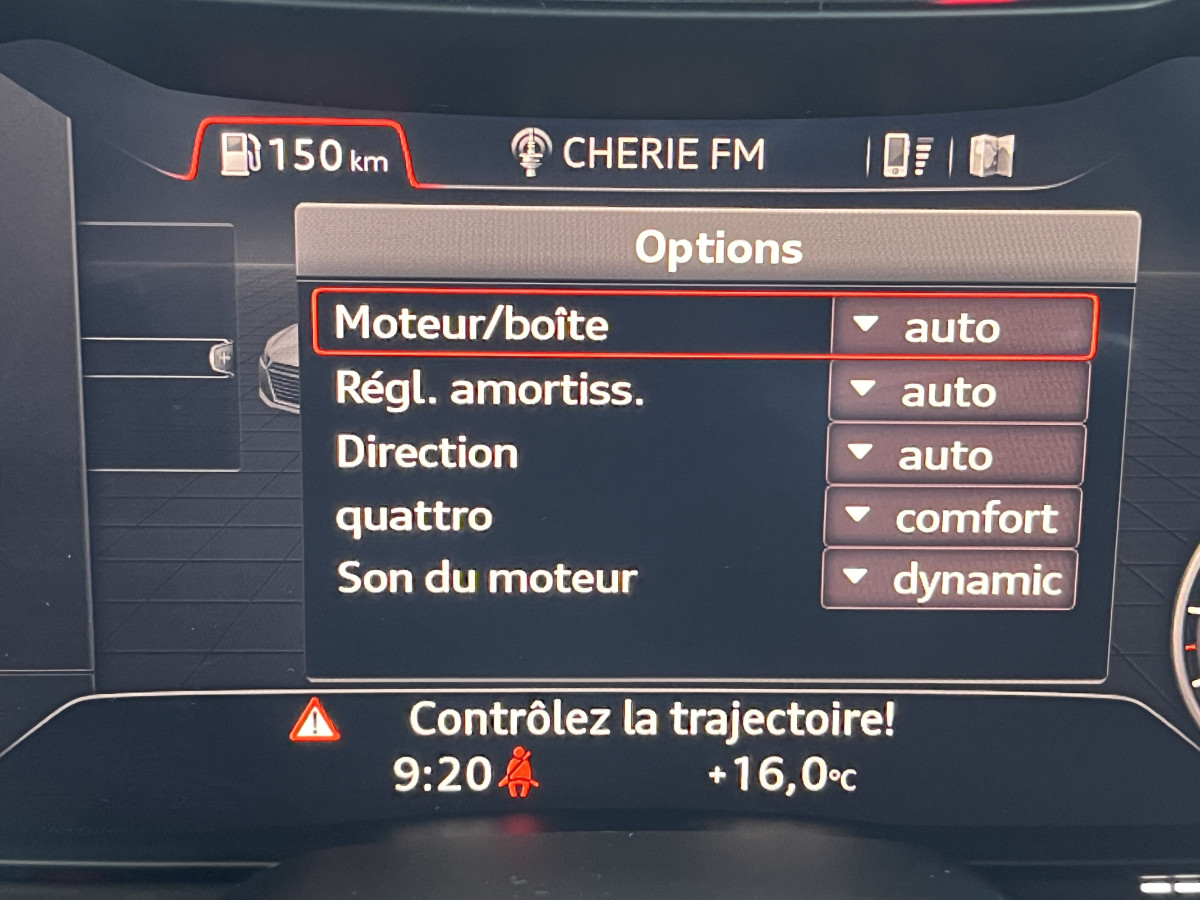 AUDI TTRS 2,5 TFSI 400 QUATTRO S-TRONIC 7 GPS CAMERA AUDI MAGNETIC RIDE APPLE CARPLAY DRIVE SELECT REGULATEUR LIMITEUR  ECHAPPEMENT RS HIFI B&O SIEGES RS FEUX FULL LED EXCELLENT ETAT