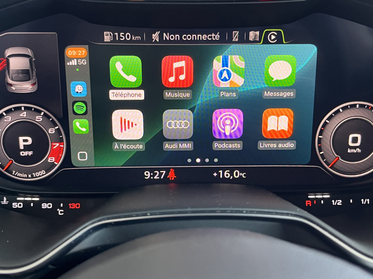 AUDI TTRS 2,5 TFSI 400 QUATTRO S-TRONIC 7 GPS CAMERA AUDI MAGNETIC RIDE APPLE CARPLAY DRIVE SELECT REGULATEUR LIMITEUR  ECHAPPEMENT RS HIFI B&O SIEGES RS FEUX FULL LED EXCELLENT ETAT