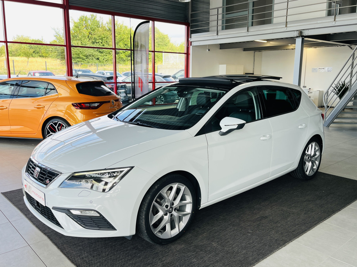 SEAT LEON FR 1,8 TSI 180 TOIT PANORAMIQUE OUVRANT GPS ACC HIFI BEATS DRIVE PROFILE PARK PILOT SIEGE CUIR JANTES 18 FULL LED EXCELLENT ETAT