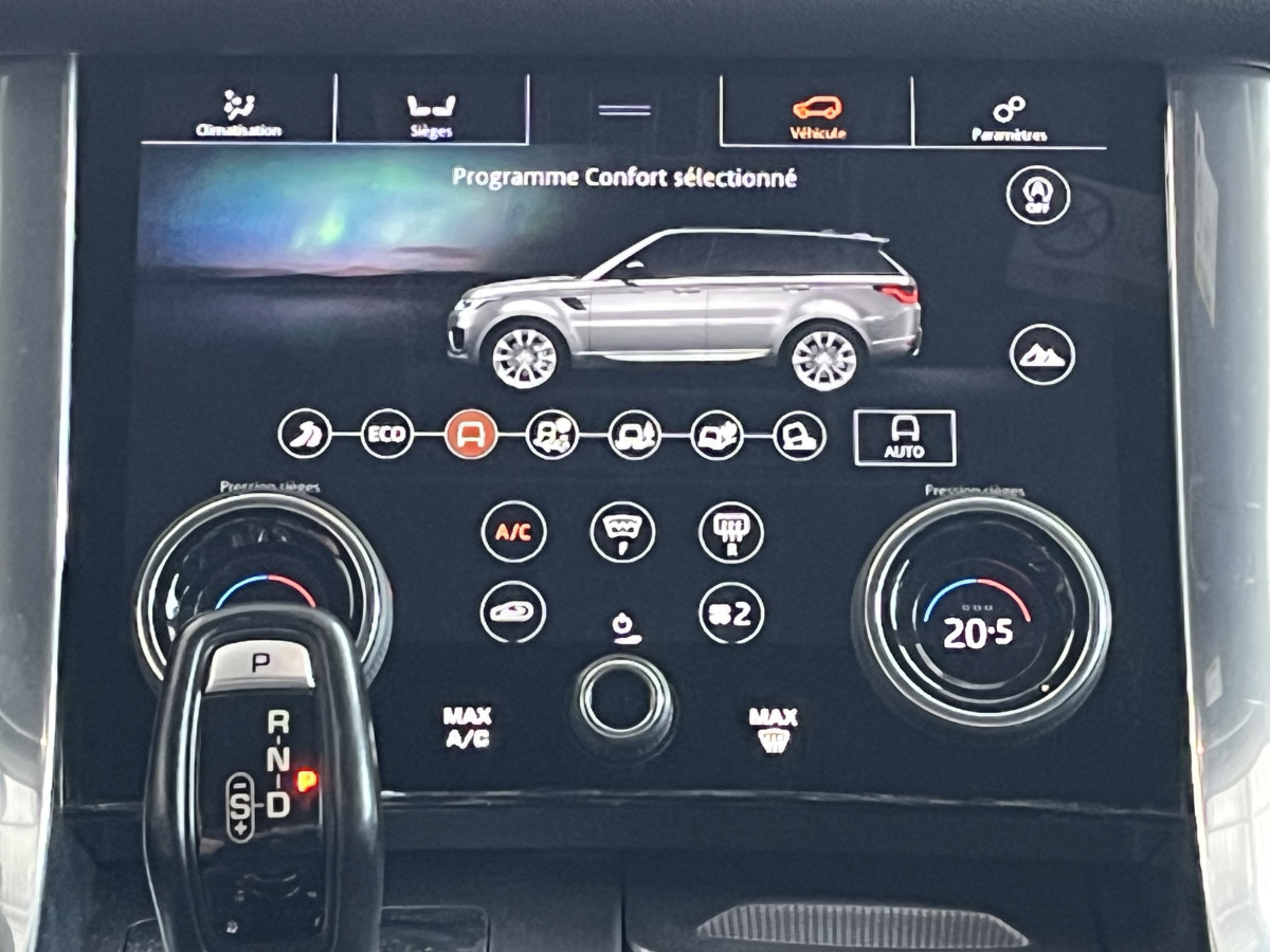 LAND ROVER RANGE ROVER SPORT 2,0 P400E PHEV 404 HSE 4X4  ATTELAGE TOIT PANORAMIQUE GPS CAMERA KEYLESS  REGULATEUR LIMITEUR HIFI MERIDIAN PHARES  MATRIX LED SUSPENSION PNEUMATIQUE JANTE 21 EXCELLENT ETAT