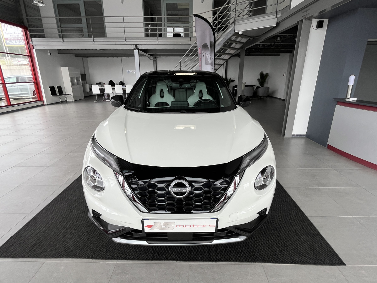 NISSAN JUKE 1,6 HYBRID 143 N-DESIGN GPS CAMERA 360 KEYLESS REGULATEUR LIMITEUR FEUX LED HIFI BOSE APPLE CARPLAY PACK HIVER ETAT NEUF