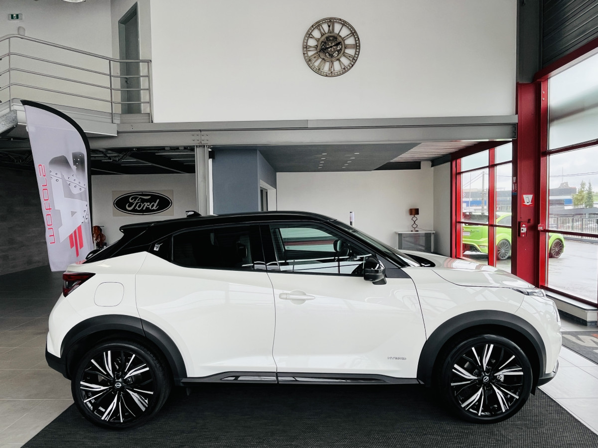NISSAN JUKE 1,6 HYBRID 143 N-DESIGN GPS CAMERA 360 KEYLESS REGULATEUR LIMITEUR FEUX LED HIFI BOSE APPLE CARPLAY PACK HIVER ETAT NEUF