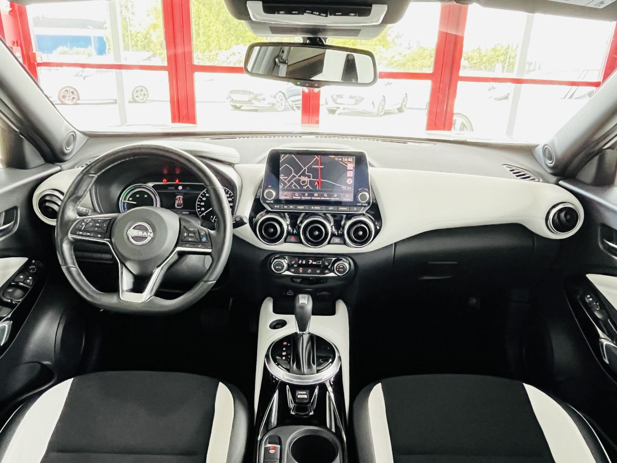 NISSAN JUKE 1,6 HYBRID 143 N-DESIGN GPS CAMERA 360 KEYLESS REGULATEUR LIMITEUR FEUX LED HIFI BOSE APPLE CARPLAY PACK HIVER ETAT NEUF