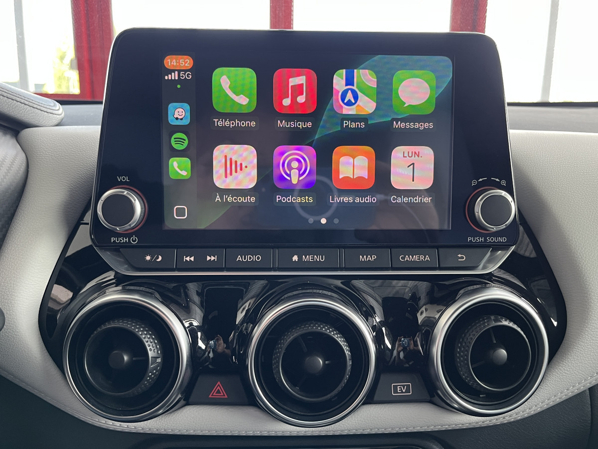 NISSAN JUKE 1,6 HYBRID 143 N-DESIGN GPS CAMERA 360 KEYLESS REGULATEUR LIMITEUR FEUX LED HIFI BOSE APPLE CARPLAY PACK HIVER ETAT NEUF
