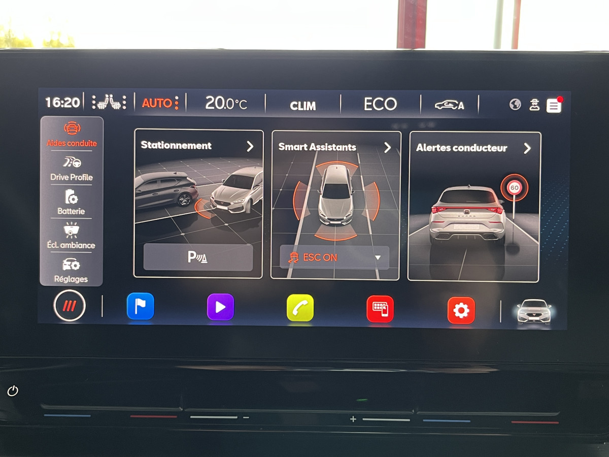 CUPRA LEON 1,4 E-HYBRID 245 DSG6 GPS APPLE CARPLAY KEYLESS FULL LED VIRTUAL COCKPIT PARK PILOT DRIVE PROFILE REGULATEUR LIMITEUR EXCELLENT ETAT