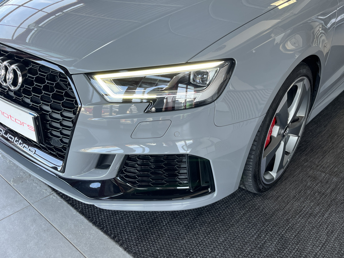 AUDI RS3 SPORTBACK 2,5 TFSI 400 S-TRONIC 7 QUATTRO GPS CAMERA DCC HIFI BANG & OLUFSEN MAGNETIC RIDE APPLE CARPLAY DRIVE SELECT SIEGES RS ECHAPPEMENT RS  FULL LED JANTES ROTOR 19  EXCELLENT ETAT