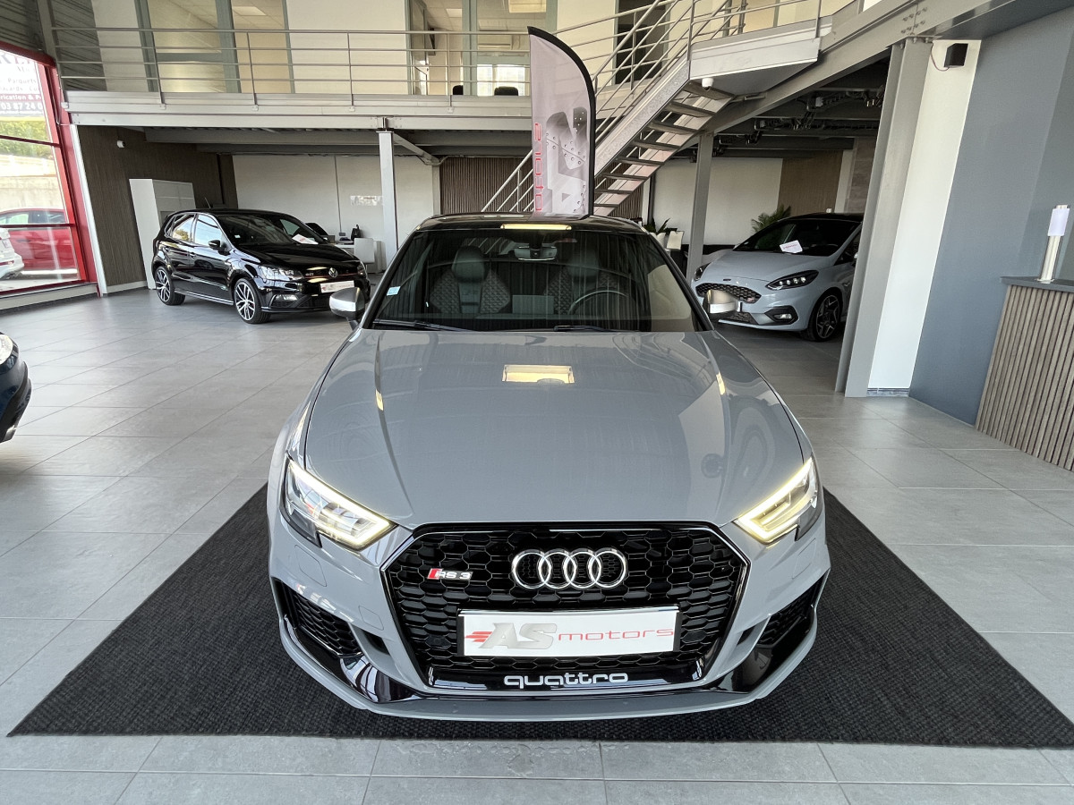 AUDI RS3 SPORTBACK 2,5 TFSI 400 S-TRONIC 7 QUATTRO GPS CAMERA DCC HIFI BANG & OLUFSEN MAGNETIC RIDE APPLE CARPLAY DRIVE SELECT SIEGES RS ECHAPPEMENT RS  FULL LED JANTES ROTOR 19  EXCELLENT ETAT