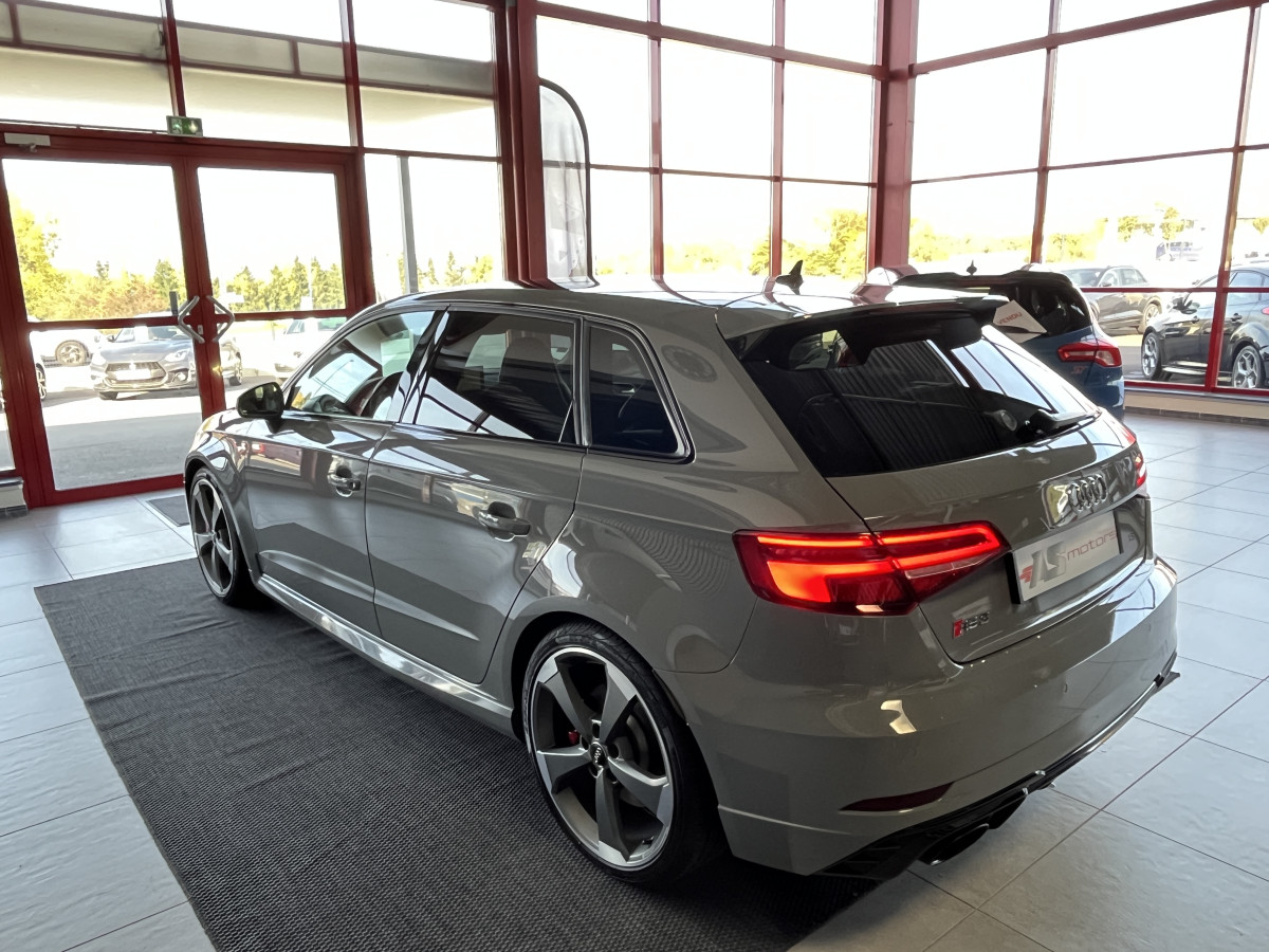 AUDI RS3 SPORTBACK 2,5 TFSI 400 S-TRONIC 7 QUATTRO GPS CAMERA DCC HIFI BANG & OLUFSEN MAGNETIC RIDE APPLE CARPLAY DRIVE SELECT SIEGES RS ECHAPPEMENT RS  FULL LED JANTES ROTOR 19  EXCELLENT ETAT