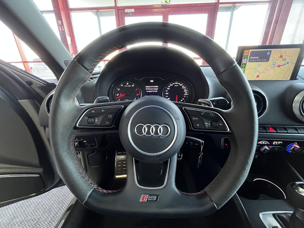 AUDI RS3 SPORTBACK 2,5 TFSI 400 S-TRONIC 7 QUATTRO GPS CAMERA DCC HIFI BANG & OLUFSEN MAGNETIC RIDE APPLE CARPLAY DRIVE SELECT SIEGES RS ECHAPPEMENT RS  FULL LED JANTES ROTOR 19  EXCELLENT ETAT