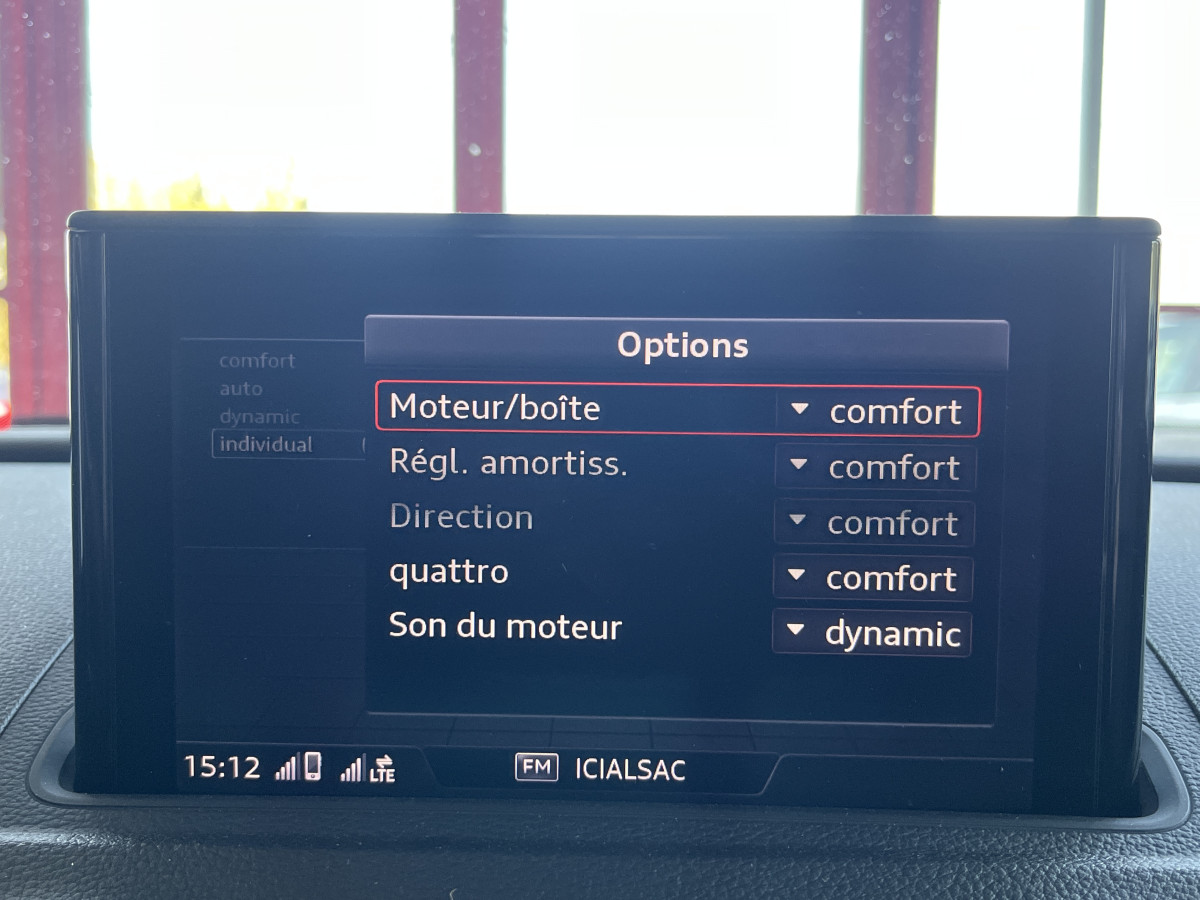 AUDI RS3 SPORTBACK 2,5 TFSI 400 S-TRONIC 7 QUATTRO GPS CAMERA DCC HIFI BANG & OLUFSEN MAGNETIC RIDE APPLE CARPLAY DRIVE SELECT SIEGES RS ECHAPPEMENT RS  FULL LED JANTES ROTOR 19  EXCELLENT ETAT