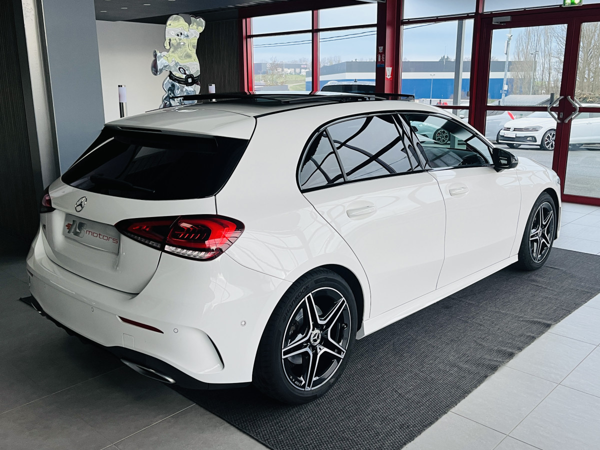 MERCEDES CLASSE A 220 2,0 190  7G-DCT  AMG LINE  TOIT PANORAMIQUE OUVRANT  APPLE CARPLAY GPS KEYLESS REGULATEUR  LIMITEUR MBUX FULL LED PACK AMG PARK PILOT JANTES 18  EXCELLENT ETAT